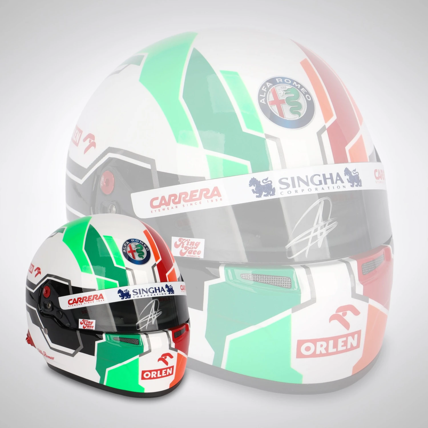 Alfa Romeo Antonio Giovinazzi 2021 Signed 1:2 Scale Helmet 9 Alfa Romeo Antonio Giovinazzi 2021 Signed 1:2 Scale Helmet