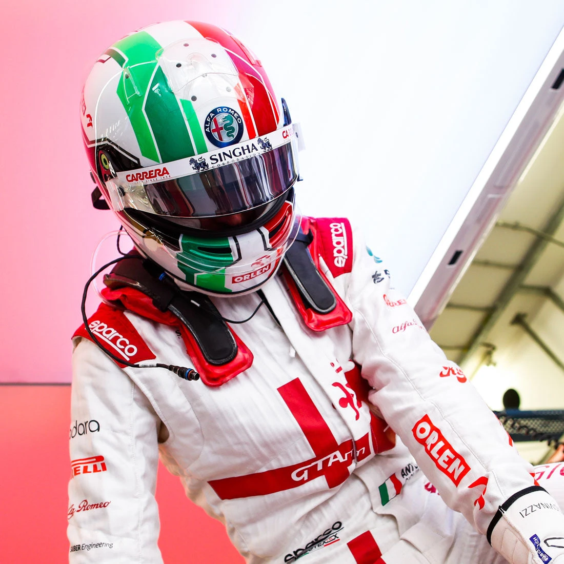 Alfa Romeo Antonio Giovinazzi 2021 Signed 1:2 Scale Helmet 7 Alfa Romeo Antonio Giovinazzi 2021 Signed 1:2 Scale Helmet