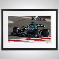 Aston Martin Aston Martin Lance Stroll 2021 Framed Signed Photograph – Bahrain GP