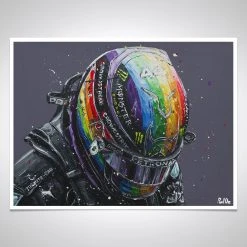 F1 Authentics Lewis Hamilton 2021 Rainbow Helmet Hand Embellished Artwork – Paul Oz