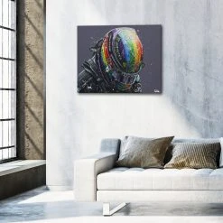 F1 Authentics Lewis Hamilton 2021 Rainbow Helmet Hand Embellished Artwork – Paul Oz