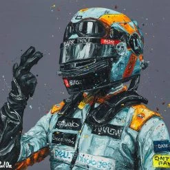 F1 Authentics Lando Norris In Monaco 2021 Hand Embellished Artwork - Paul Oz