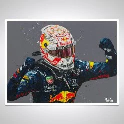 Red Bull Max Verstappen In Monaco 2021 Rolled Print Artwork - Paul Oz