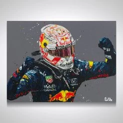 Red Bull Max Verstappen In Monaco 2021 Hand Embellished Artwork - Paul Oz Red Bull