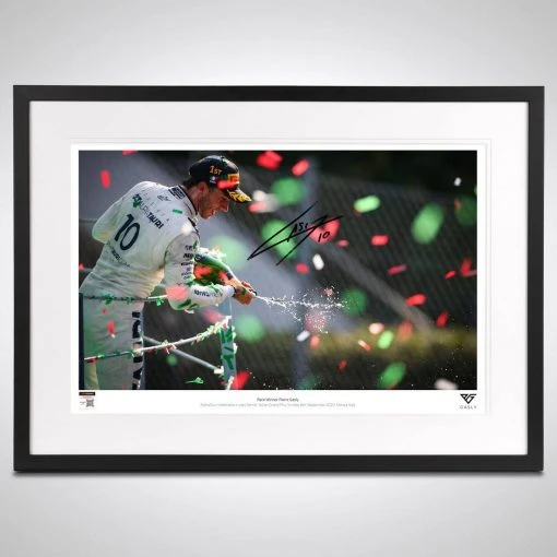 AlphaTauri Pierre Gasly 2020 Signed Italian GP Podium Photograph AlphaTauri