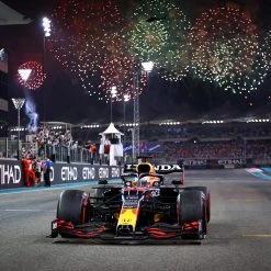 Red Bull Red Bull Max Verstappen 2021 World Champion Podium Celebrations – James Moy Print