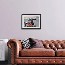 Red Bull Max Verstappen 2021 Monaco GP Celebrating – James Moy Print